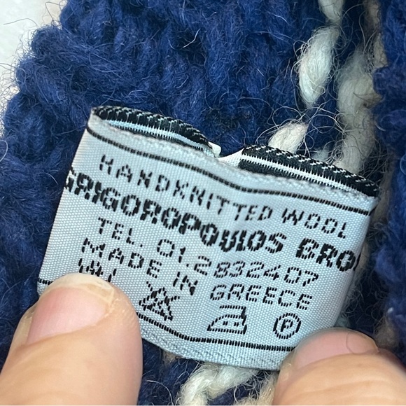 Vintage Grigoropoulos Bros Handknitted Wool Fair Isle Nordic Sweater Unisex - Picture 7 of 7